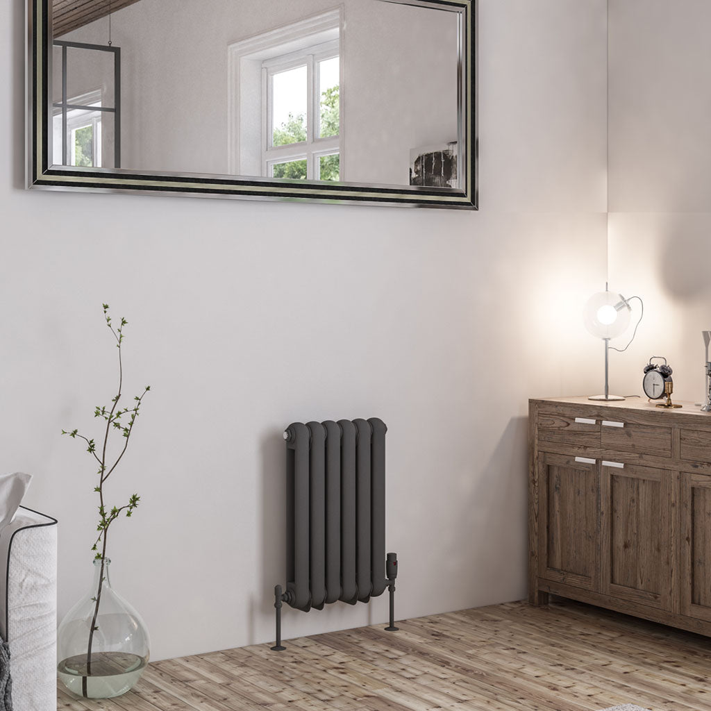 Eastbrook Rubano Electric Horizontal Matt Anthracite 2 Column Radiator 600mm x 383mm 81.0060-ELE