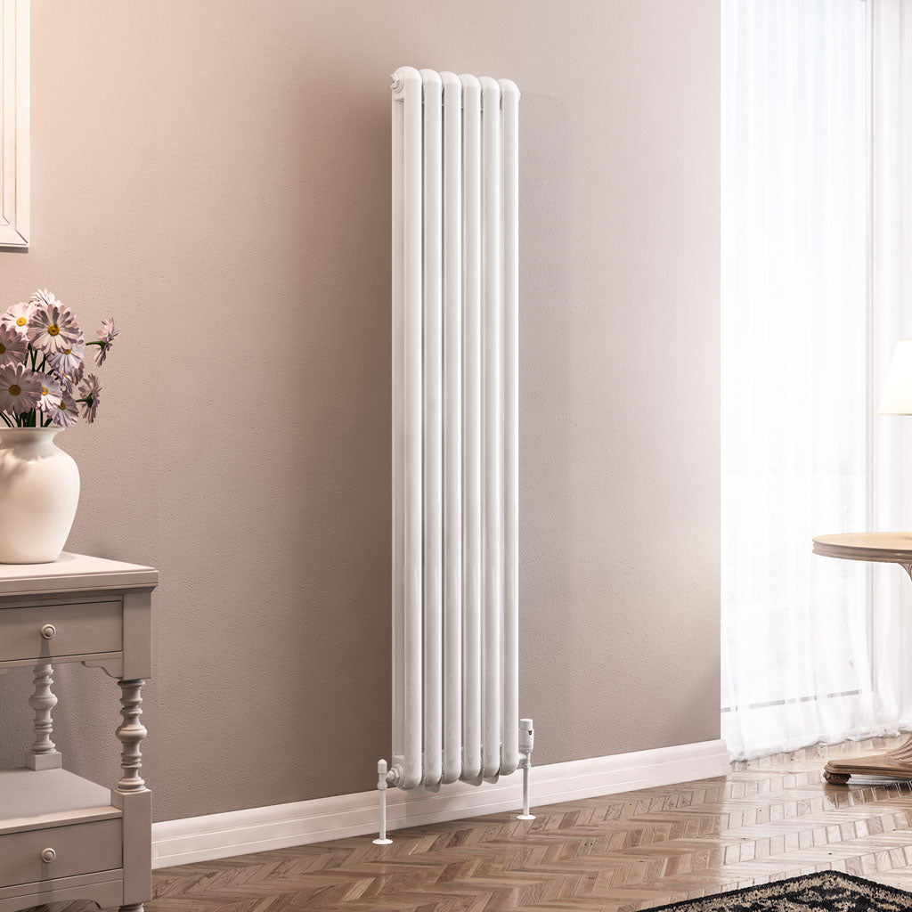 Eastbrook Rubano Electric Vertical Gloss White 2 Column Radiator 1800mm x 383mm 81.0058-ELE