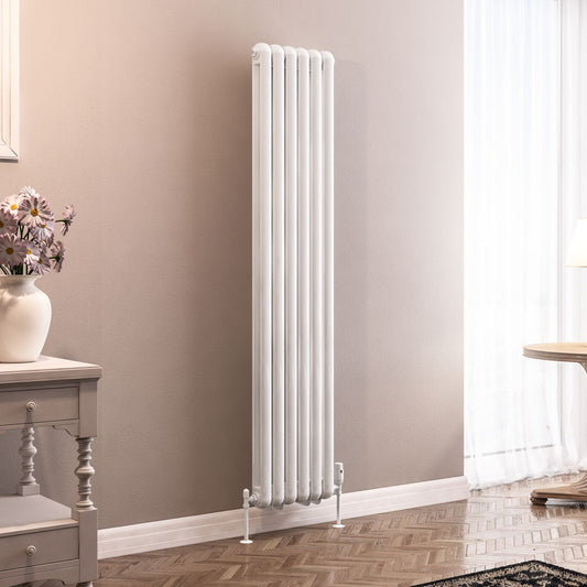 Eastbrook Rubano Electric Vertical Gloss White 2 Column Radiator 1800mm x 383mm 81.0058-ELE