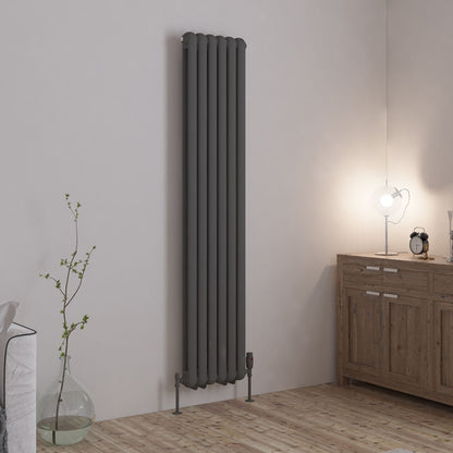 Eastbrook Rubano Electric Vertical Matt Anthracite 2 Column Radiator 1800mm x 383mm 81.0064-ELE