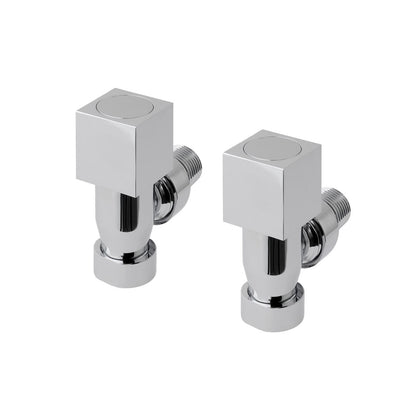 Eastbrook Square Angled Chrome Manual Radiator Valves 15mm (Pair) 41.3001