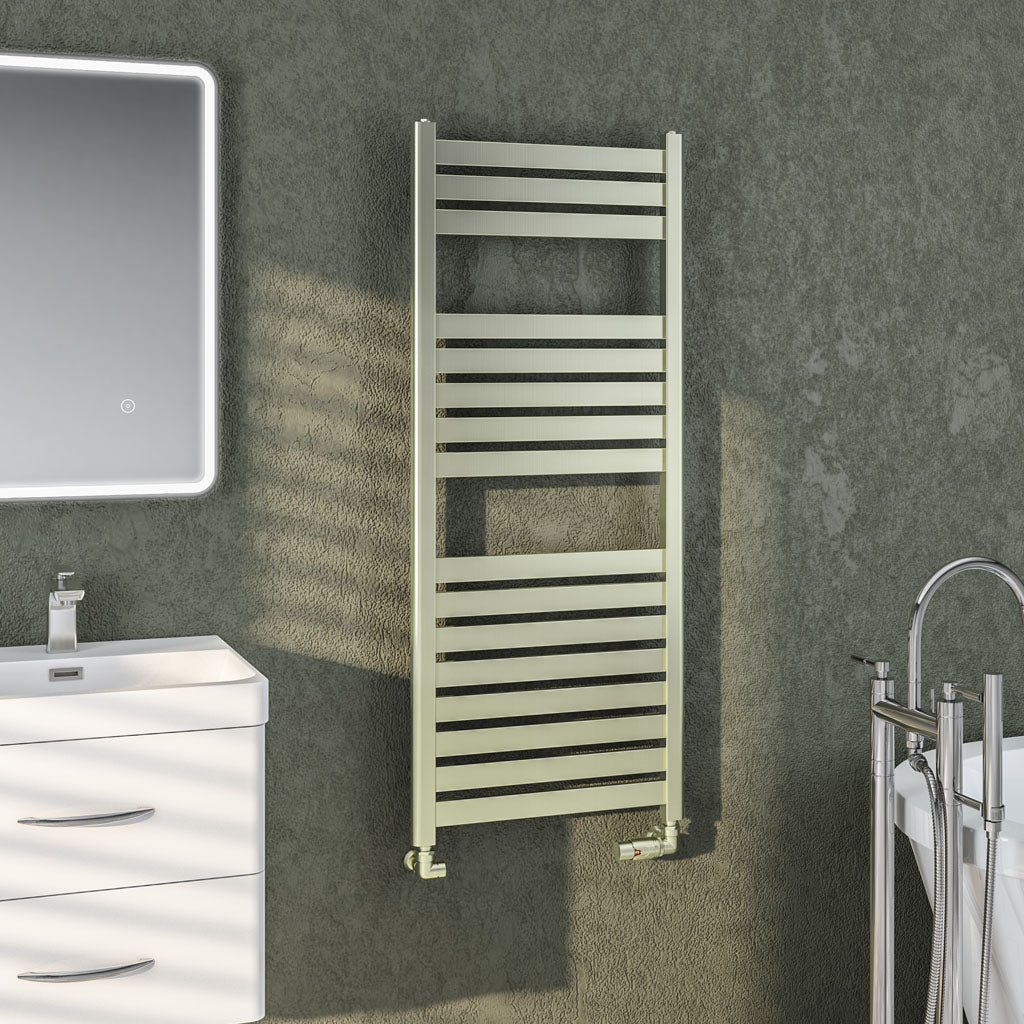 Eastbrook Staverton Electric Brushed Brass Designer Towel Rail 1200mm x 500mm 41.0373-ELE