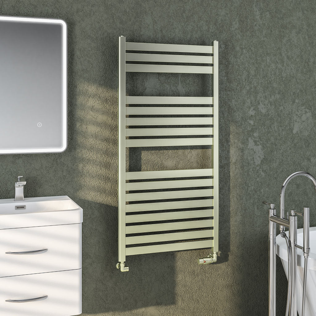 Eastbrook Staverton Electric Brushed Brass Designer Towel Rail 1200mm x 600mm 41.0374-ELE