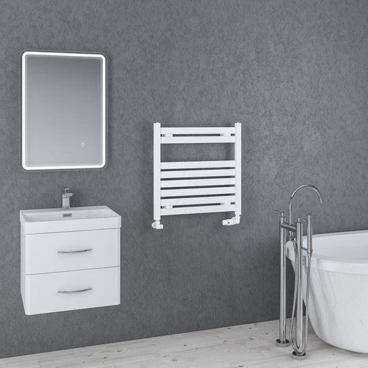 Eastbrook Staverton Electric Gloss White Designer Towel Rail 600mm x 600mm 41.0142-ELE