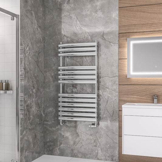 Eastbrook Tunstall Electric Chrome Designer Towel Rail 1200mm x 600mm 89.0048-ELE