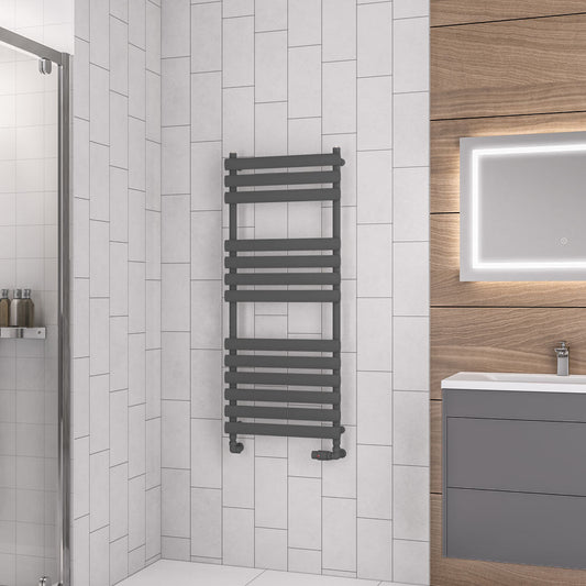 Eastbrook Tunstall Electric Matt Anthracite Designer Towel Rail 1200mm x 500mm 89.0034-ELE