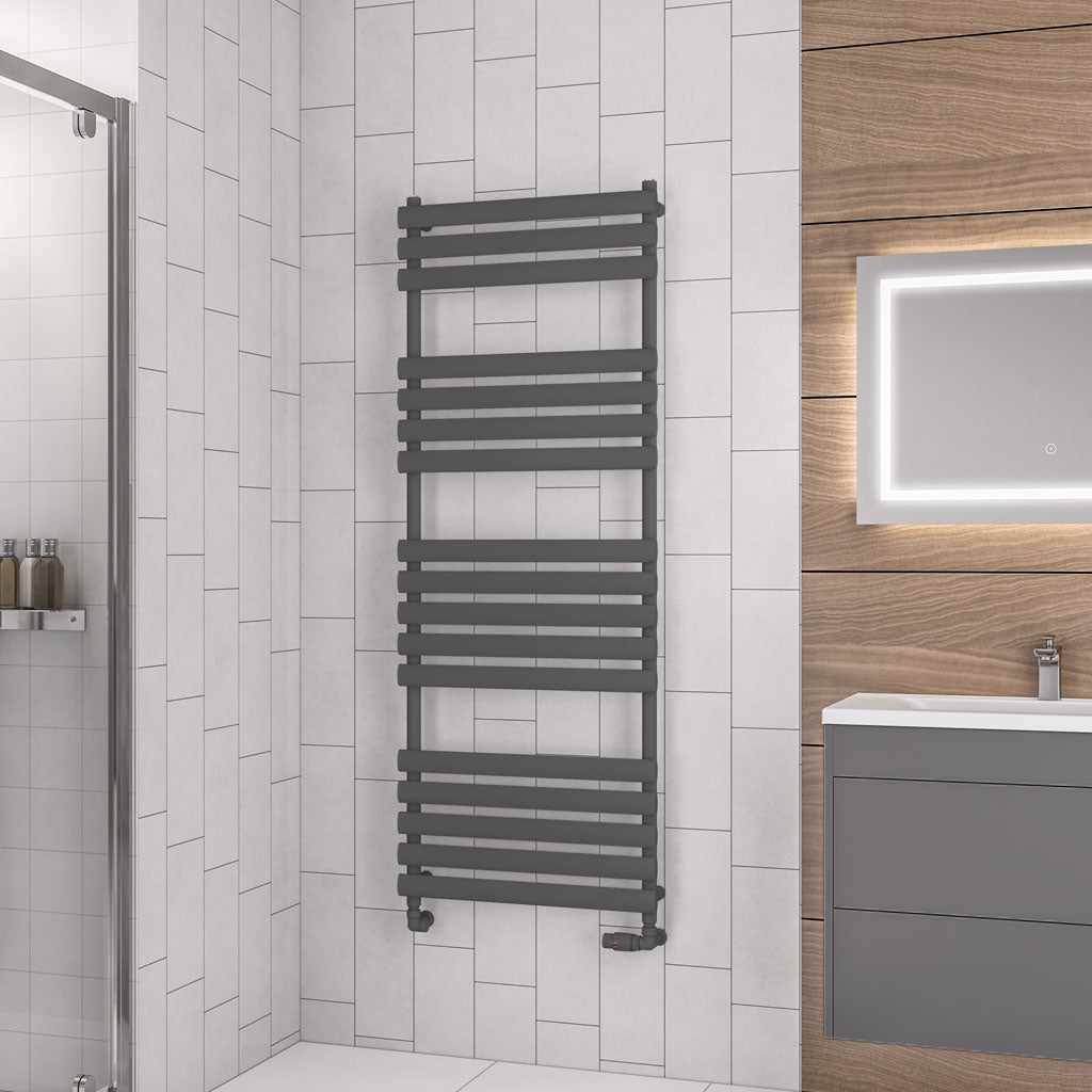 Eastbrook Tunstall Electric Matt Anthracite Designer Towel Rail 1600mm x 600mm 89.0050-ELE