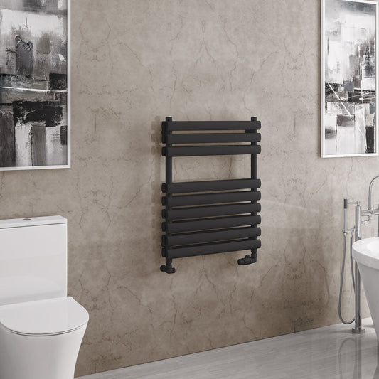 Eastbrook Tunstall Electric Matt Black Double Panel Designer Towel Rail 800mm x 600mm 81.0181-ELE