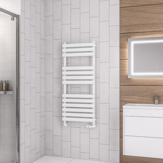 Eastbrook Tunstall Electric Matt White Designer Towel Rail 1200mm x 500mm 89.0033-ELE