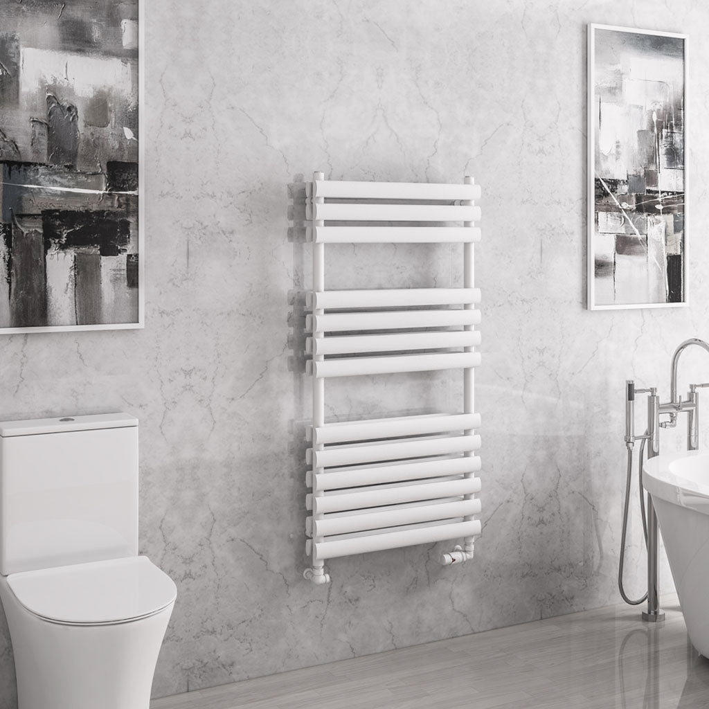 Eastbrook Tunstall Electric Matt White Double Panel Designer Towel Rail 1200mm x 600mm 81.0147-ELE