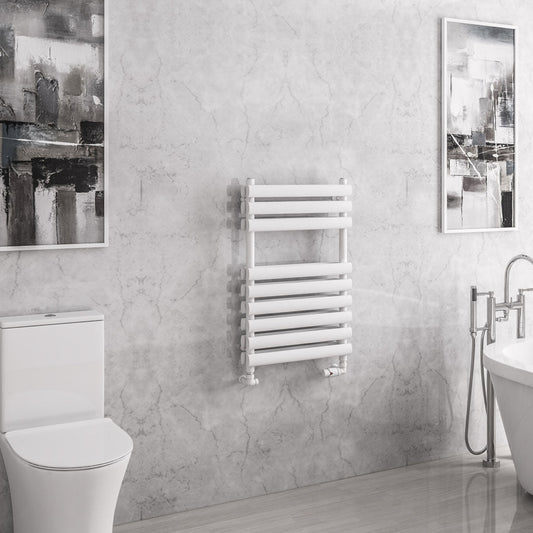 Eastbrook Tunstall Electric Matt White Double Panel Designer Towel Rail 800mm x 500mm 81.0143-ELE