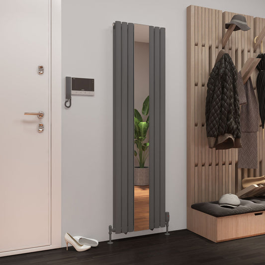 Eastbrook Tunstall Matt Anthracite Double Panel Designer Mirror Radiator 1800mm x 500mm 81.0171