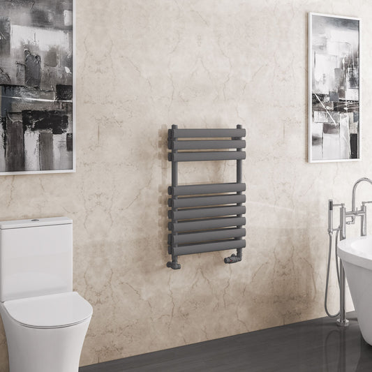 Eastbrook Tunstall Matt Anthracite Double Panel Designer Towel Rail 800mm x 500mm 81.0161