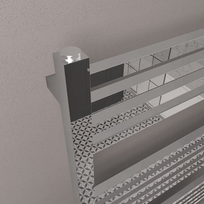 Eastbrook Tuscan Electric Multirail Square Chrome Towel Rail 1800mm x 500mm Close Up Image 89.1669-ELE