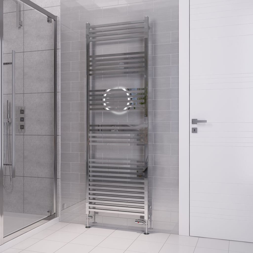 Eastbrook Tuscan Electric Multirail Square Chrome Towel Rail 1800mm x 600mm 89.1670-ELE