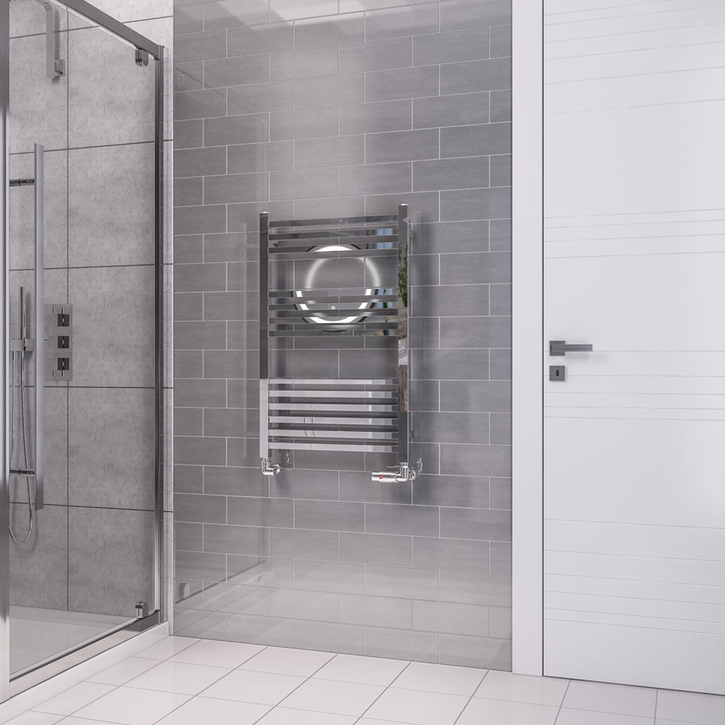 Eastbrook Tuscan Electric Multirail Square Chrome Towel Rail 800mm x 500mm 89.1665-ELE