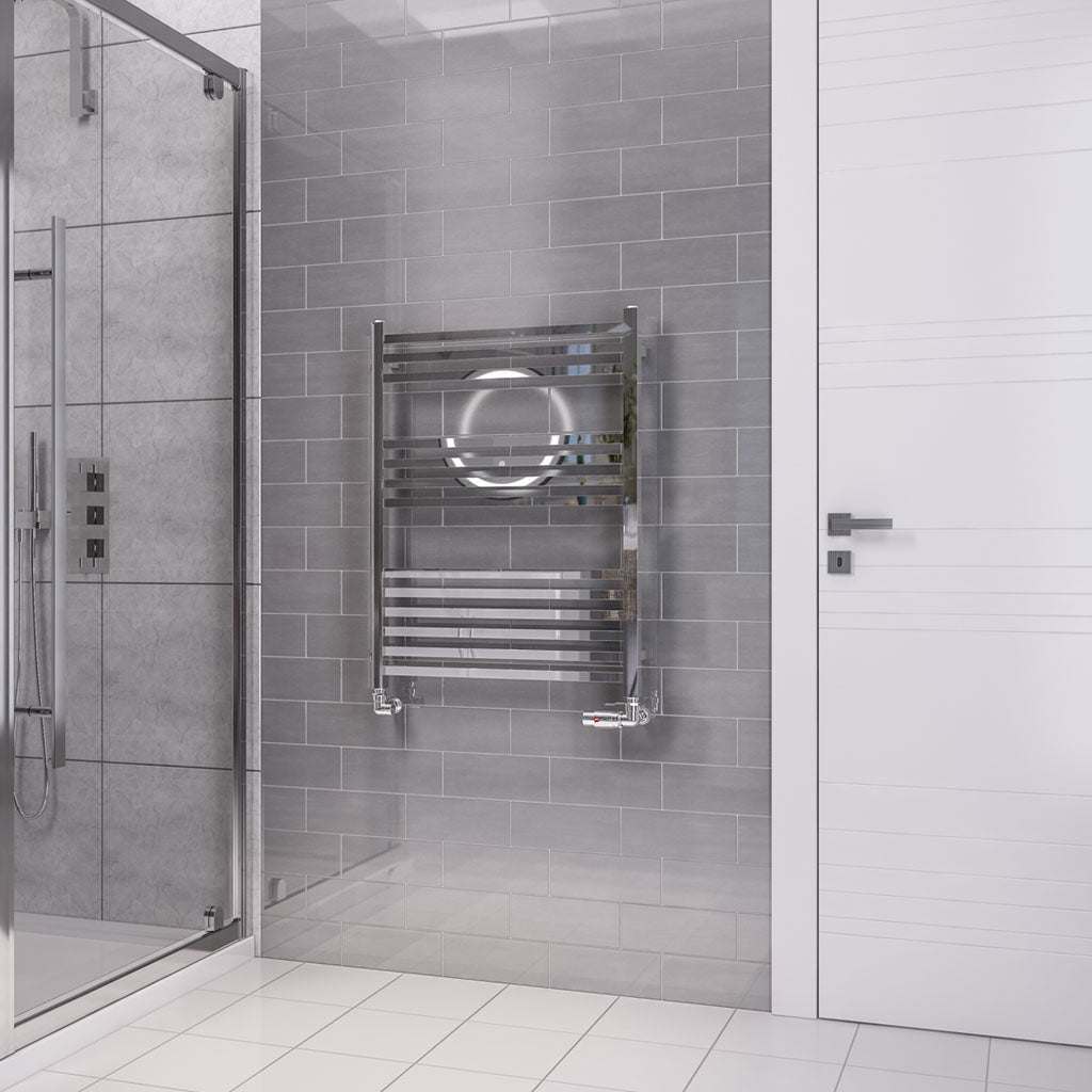 Eastbrook Tuscan Electric Multirail Square Chrome Towel Rail 800mm x 600mm 89.1666-ELE