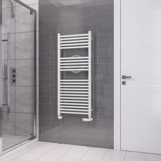 Eastbrook Tuscan Electric Multirail Square Gloss White Towel Rail 1200mm x 500mm 89.1649-ELE