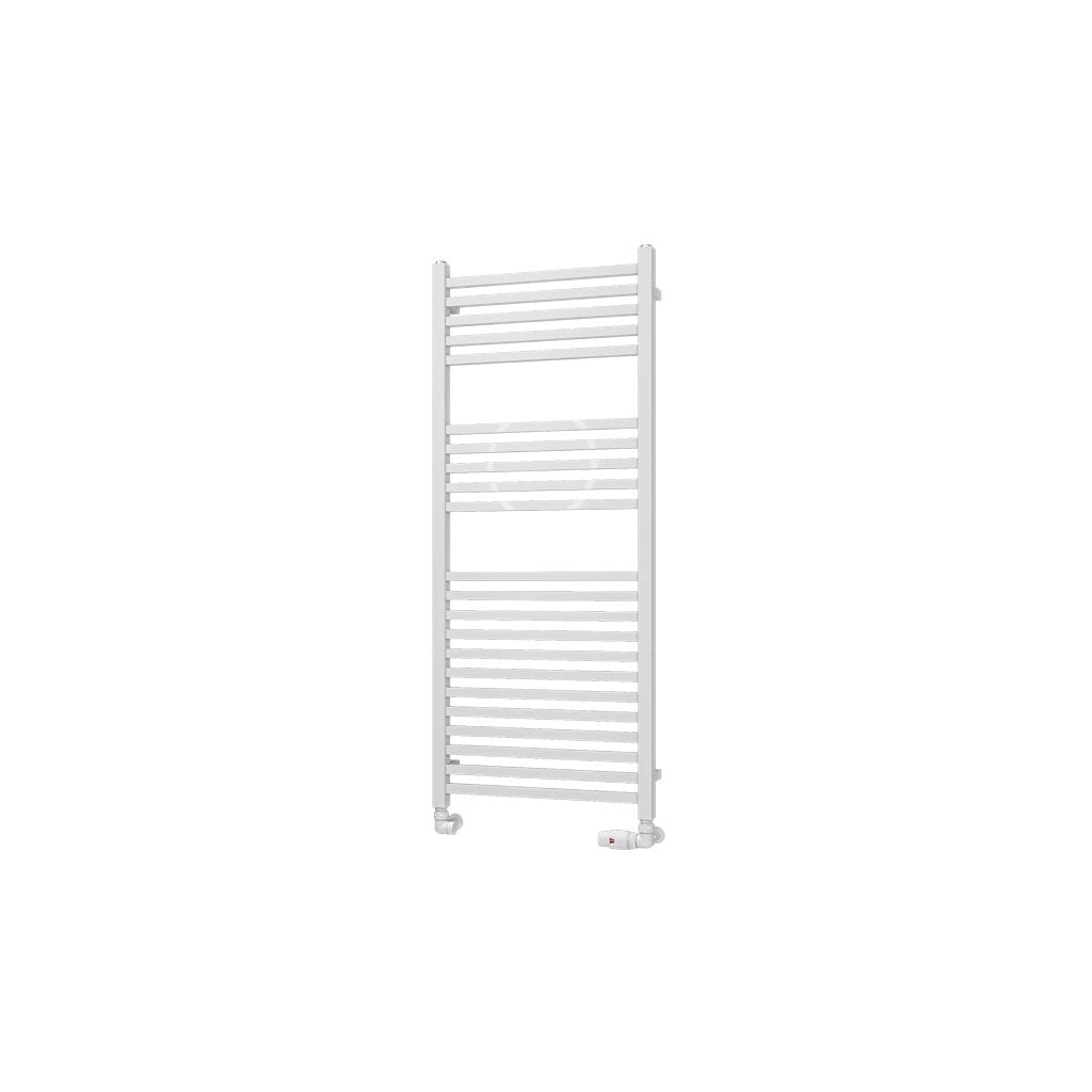 Eastbrook Tuscan Electric Multirail Square Gloss White Towel Rail 1200mm x 500mm Cut Out Image 89.1649-ELE