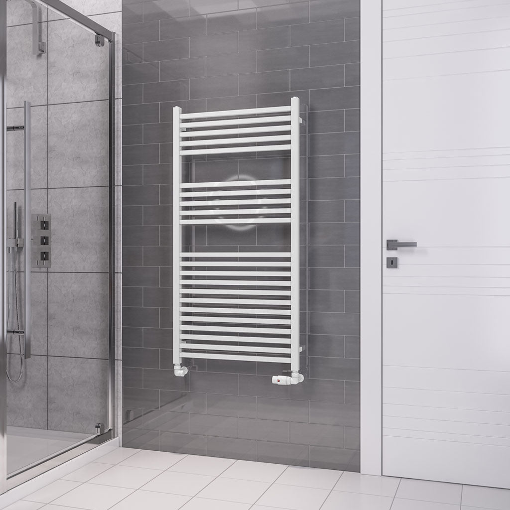 Eastbrook Tuscan Electric Multirail Square Gloss White Towel Rail 1200mm x 600mm 89.1650-ELE