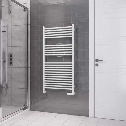 Eastbrook Tuscan Electric Multirail Square Gloss White Towel Rail 1200mm x 600mm 89.1650-ELE