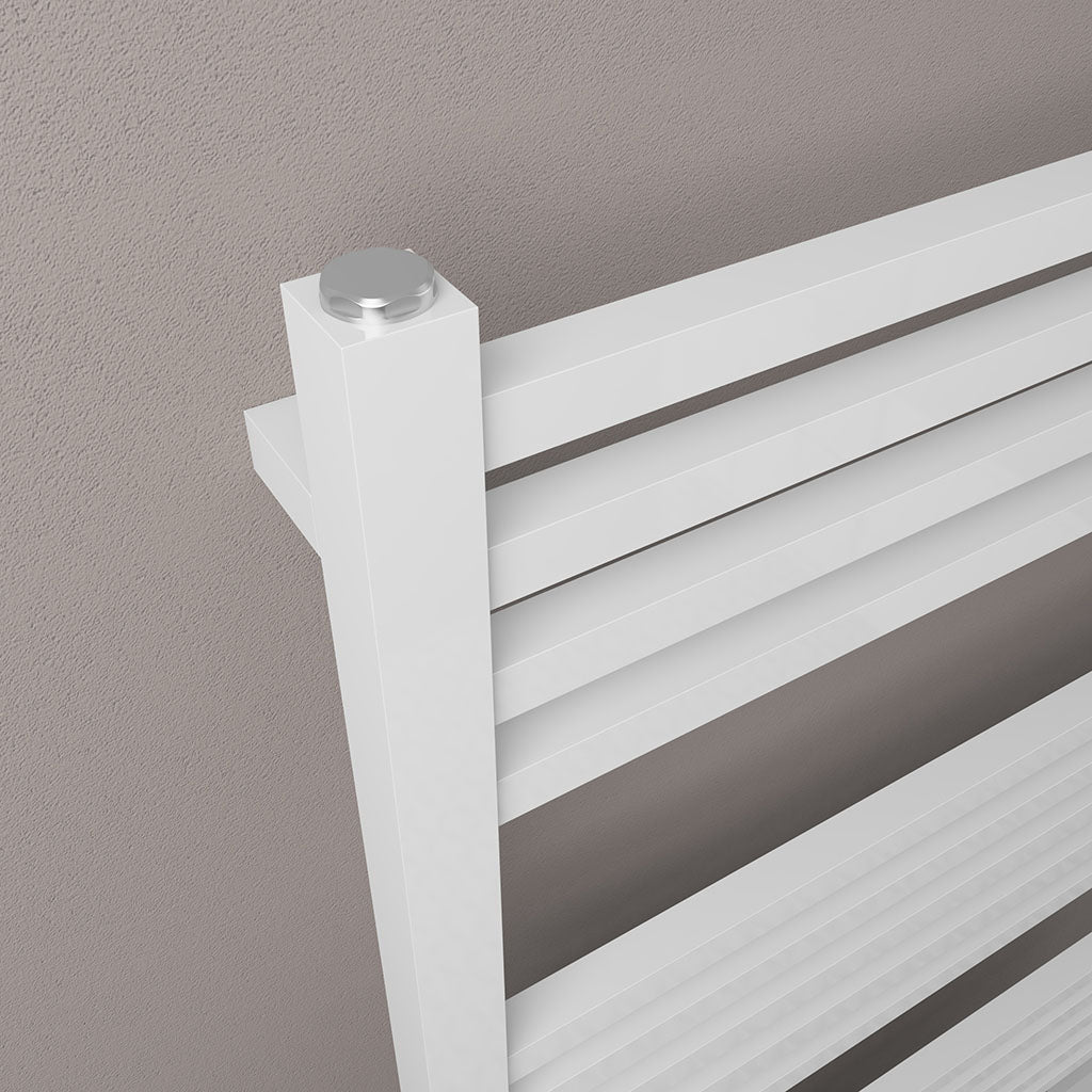 Eastbrook Tuscan Electric Multirail Square Gloss White Towel Rail 1800mm x 600mm Close Up Image 89.1652-ELE