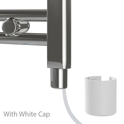 Eastbrook Tuscan Electric Multirail Square Gloss White Towel Rail 800mm x 500mm 89.1647-ELE-8.017-8.025