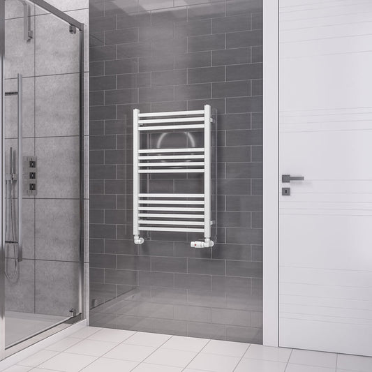 Eastbrook Tuscan Electric Multirail Square Gloss White Towel Rail 800mm x 500mm 89.1647-ELE