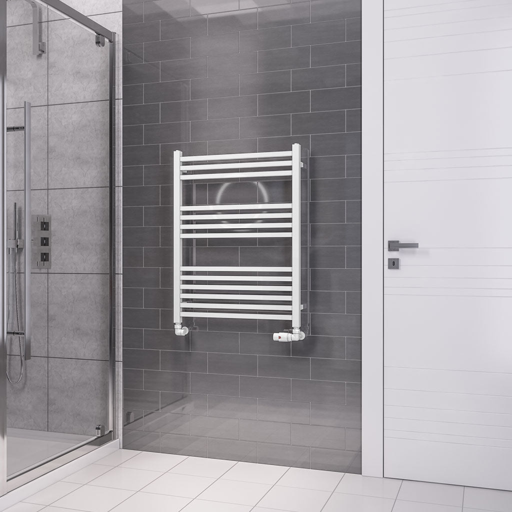 Eastbrook Tuscan Electric Multirail Square Gloss White Towel Rail 800mm x 600mm 89.1648-ELE