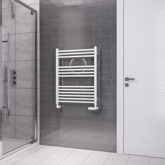 Eastbrook Tuscan Electric Multirail Square Gloss White Towel Rail 800mm x 600mm 89.1648-ELE