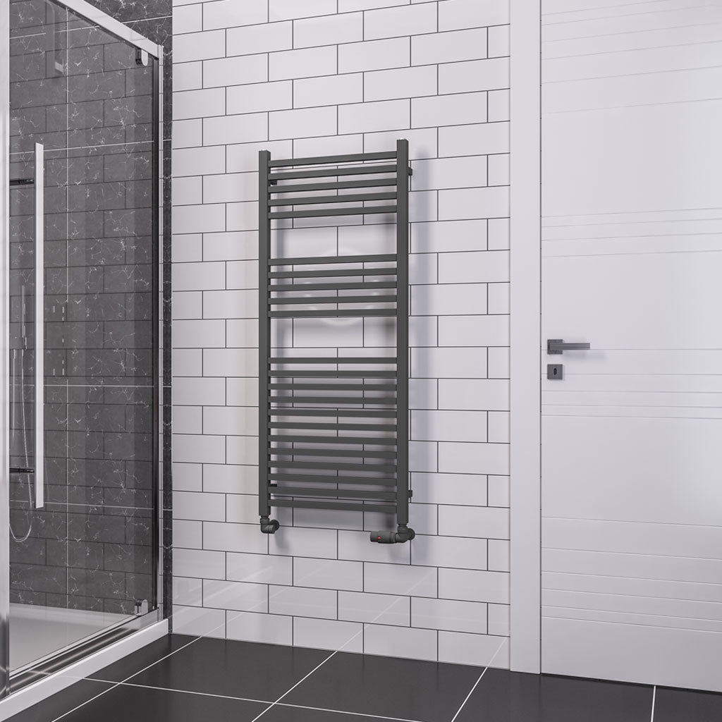 Eastbrook Tuscan Electric Multirail Square Matt Anthracite Towel Rail 1200mm x 500mm 89.1655-ELE