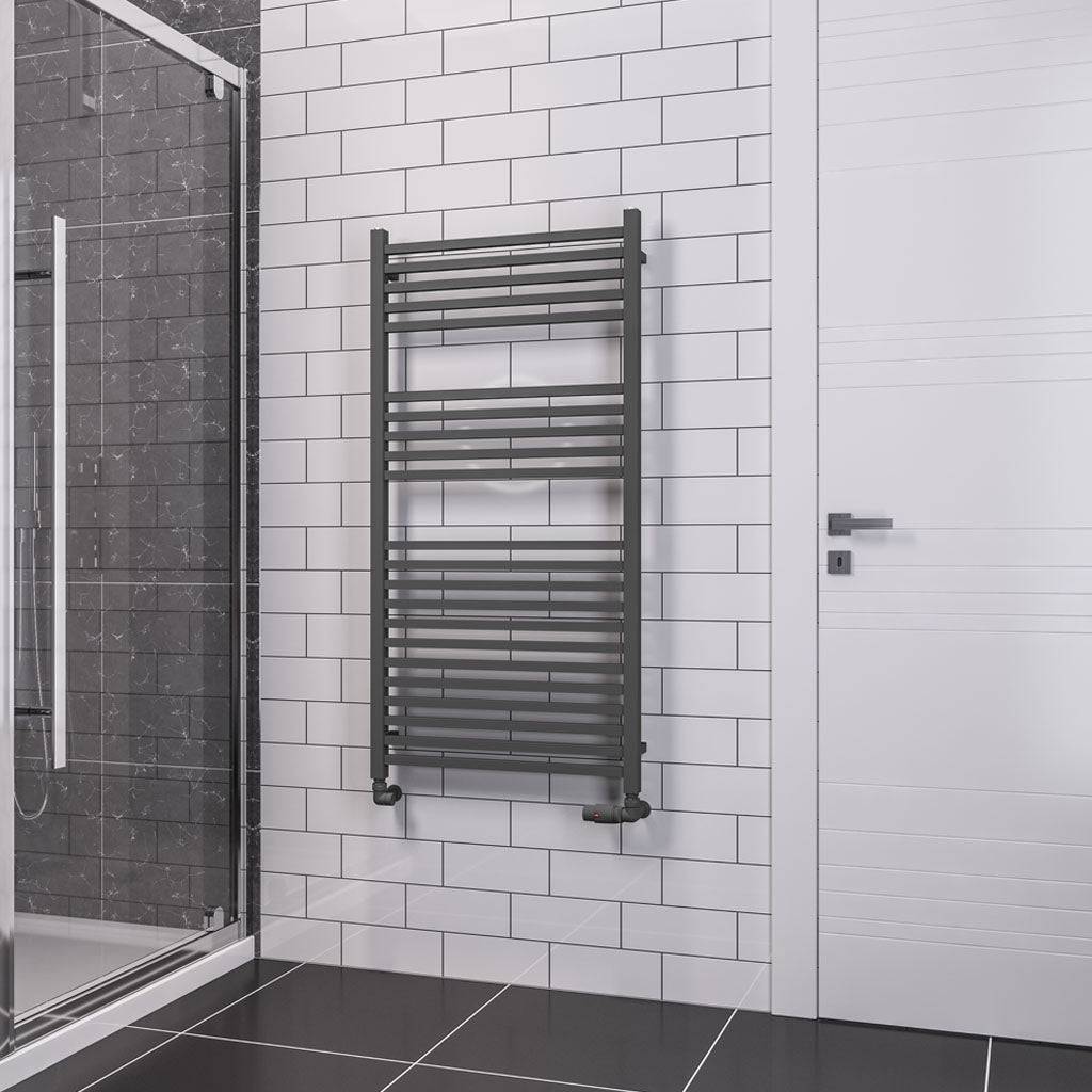 Eastbrook Tuscan Electric Multirail Square Matt Anthracite Towel Rail 1200mm x 600mm 89.1656-ELE