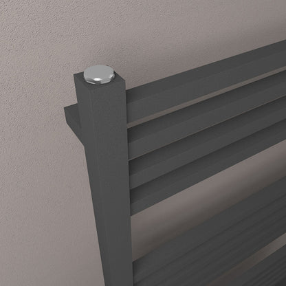 Eastbrook Tuscan Electric Multirail Square Matt Anthracite Towel Rail 1800mm x 600mm Close Up Image 89.1658-ELE
