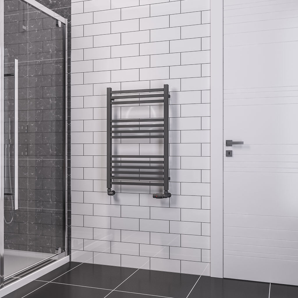 Eastbrook Tuscan Electric Multirail Square Matt Anthracite Towel Rail 800mm x 500mm 89.1653-ELE