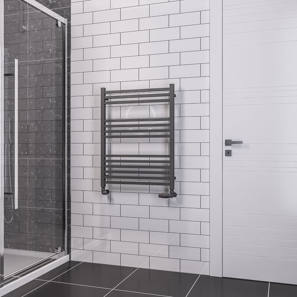 Eastbrook Tuscan Electric Multirail Square Matt Anthracite Towel Rail 800mm x 600mm 89.1654-ELE
