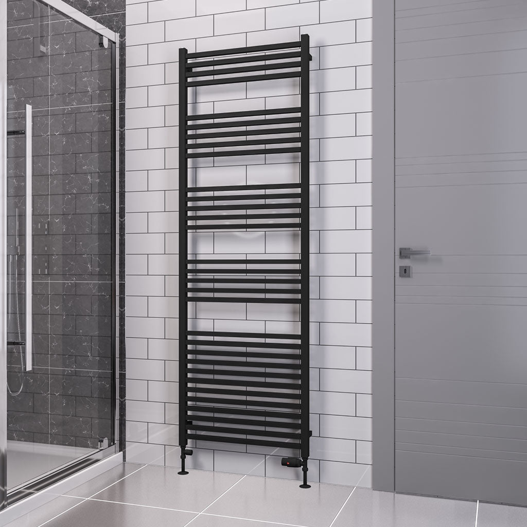 Eastbrook Tuscan Electric Multirail Square Matt Black Towel Rail 1800mm x 600mm 89.1664-ELE