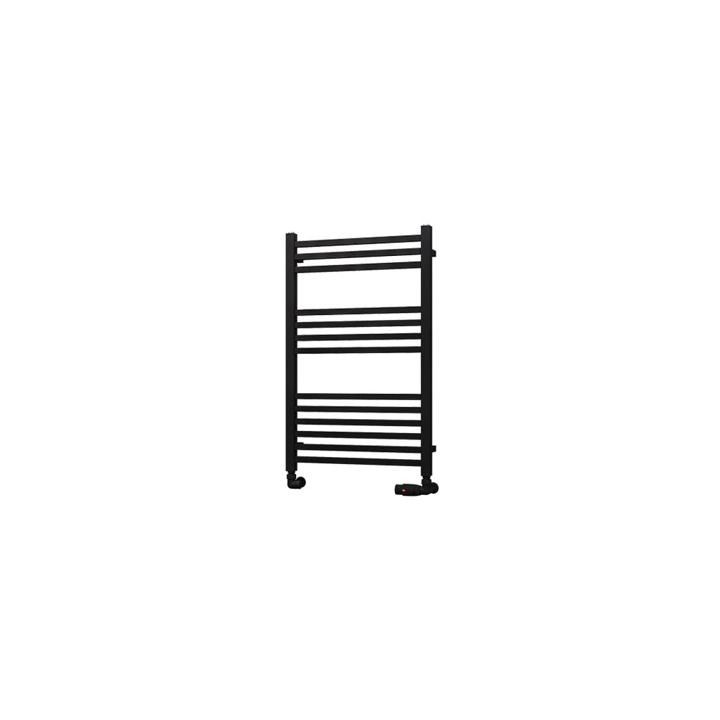 Eastbrook Tuscan Electric Multirail Square Matt Black Towel Rail 800mm x 500mm Cut Out Image 89.1659-ELE