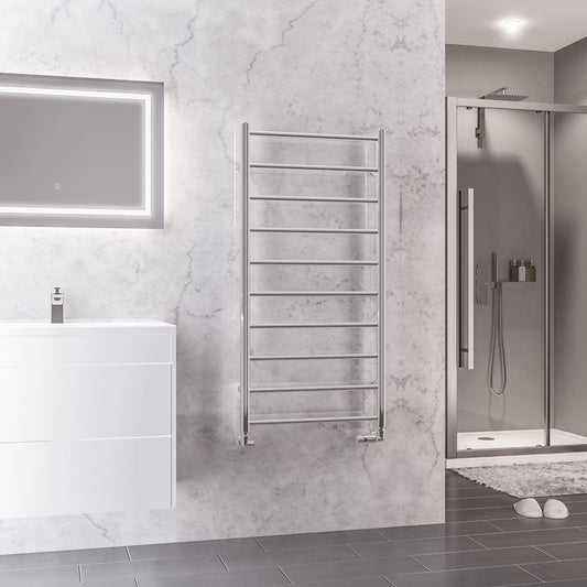Eastbrook Tuscan Electric Round Straight Chrome Towel Rail 1200mm x 600mm 89.1599-ELE