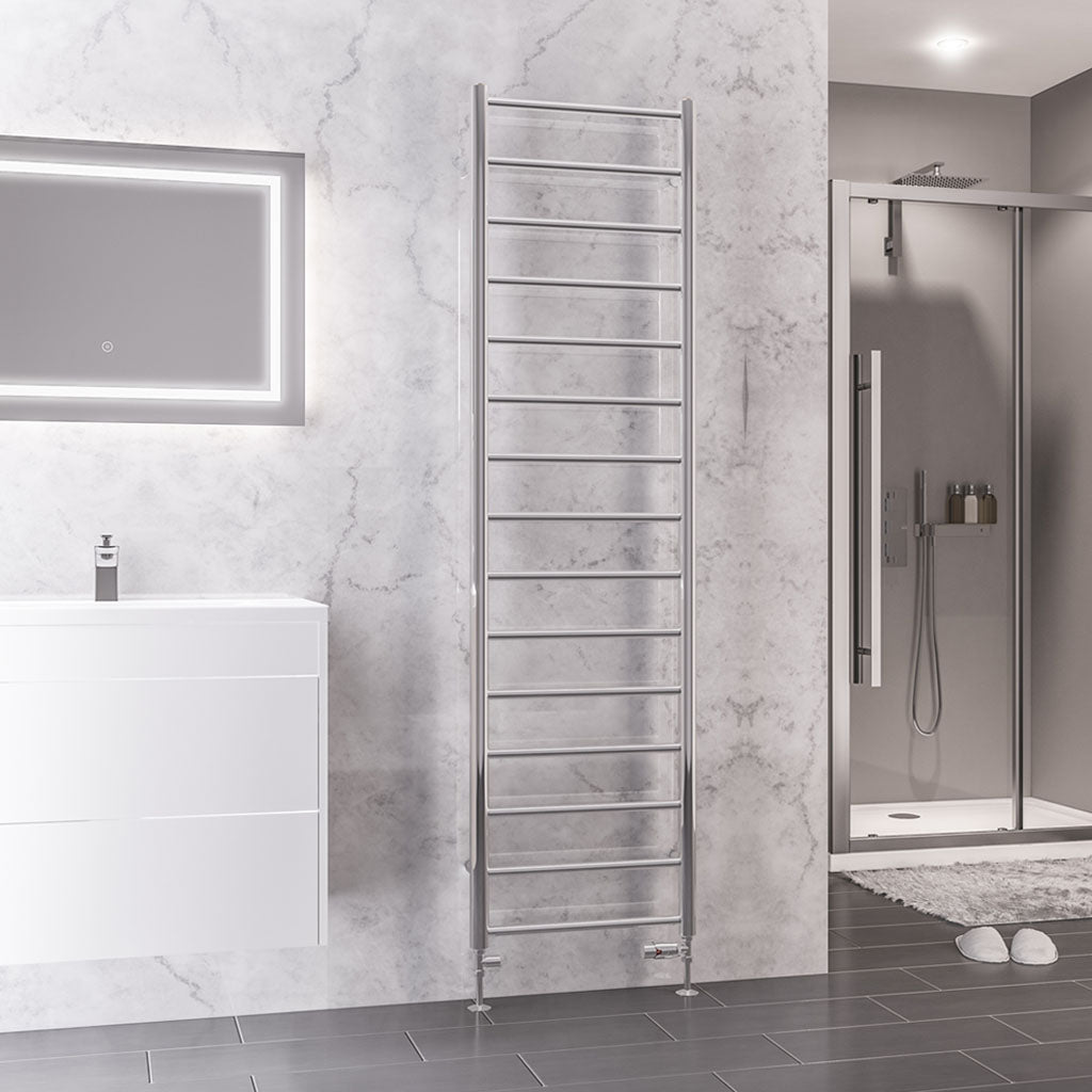 Eastbrook Tuscan Electric Round Straight Chrome Towel Rail 1800mm x 500mm 89.1600-ELE