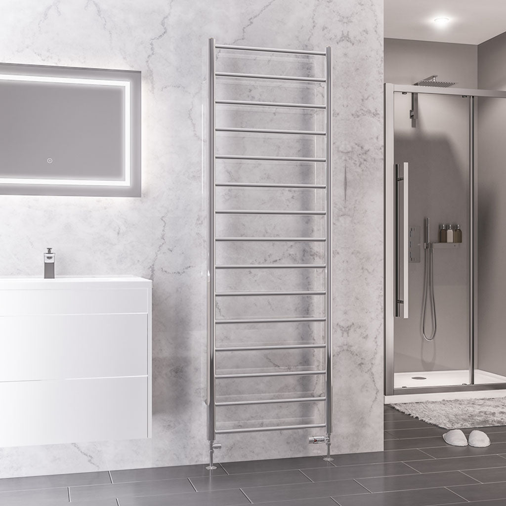 Eastbrook Tuscan Electric Round Straight Chrome Towel Rail 1800mm x 600mm 89.1601-ELE