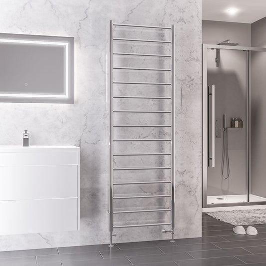 Eastbrook Tuscan Electric Round Straight Chrome Towel Rail 1800mm x 600mm 89.1601-ELE