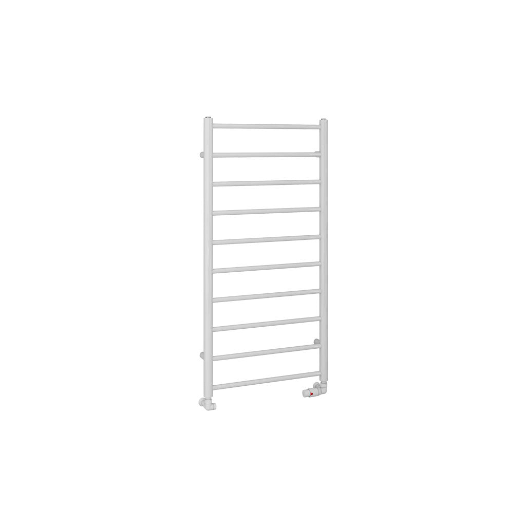 Eastbrook Tuscan Electric Round Straight Gloss White Towel Rail 1200mm x 600mm Cut Out Image 89.1575-ELE