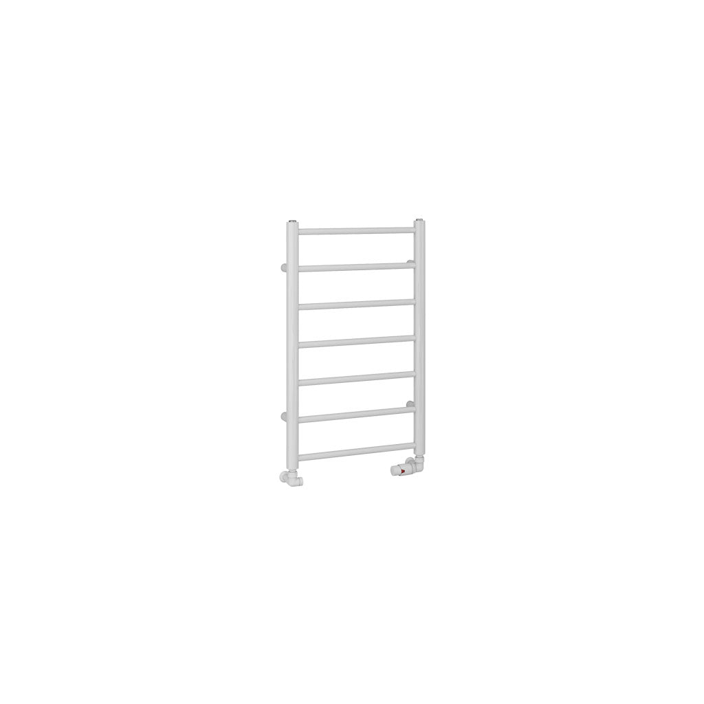 Eastbrook Tuscan Electric Round Straight Gloss White Towel Rail 800mm x 500mm Cut Out Image 89.1572-ELE