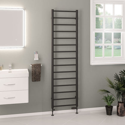 Eastbrook Tuscan Electric Round Straight Matt Anthracite Towel Rail 1800mm x 500mm 89.1588-ELE