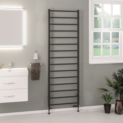 Eastbrook Tuscan Electric Round Straight Matt Anthracite Towel Rail 1800mm x 600mm 89.1589-ELE