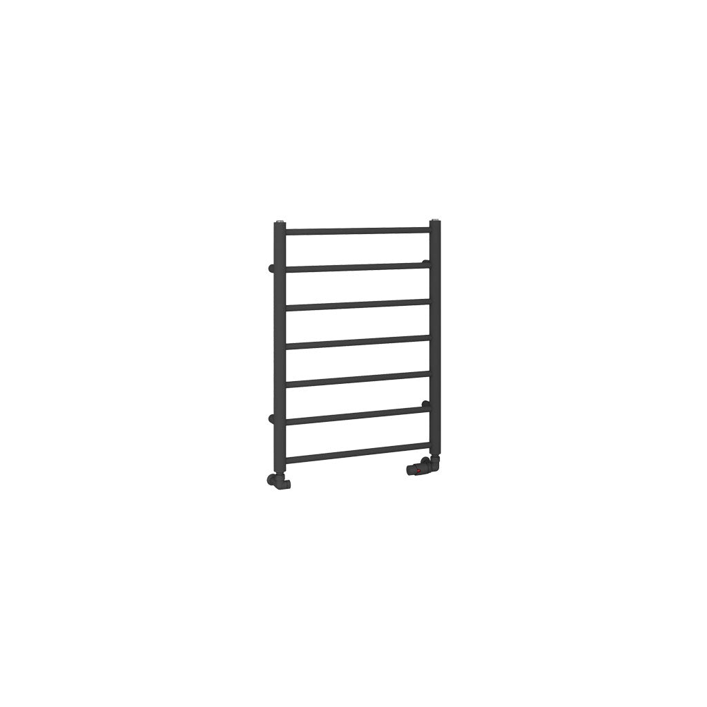 Eastbrook Tuscan Electric Round Straight Matt Anthracite Towel Rail 800mm x 600mm Cut Out Image 89.1585-ELE