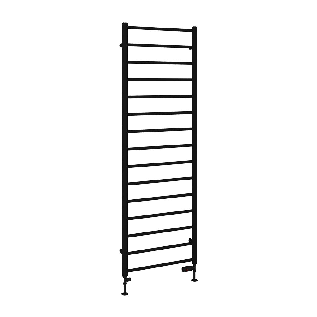 Eastbrook Tuscan Electric Round Straight Matt Black Towel Rail 1800mm x 600mm Cut Out Image 89.1595-ELE