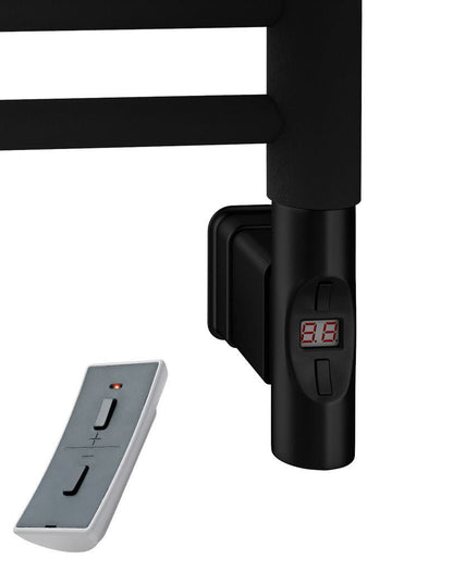 Eastbrook Tuscan Electric Round Straight Matt Black Towel Rail 800mm x 500mm 89.1590-ELE-8.374
