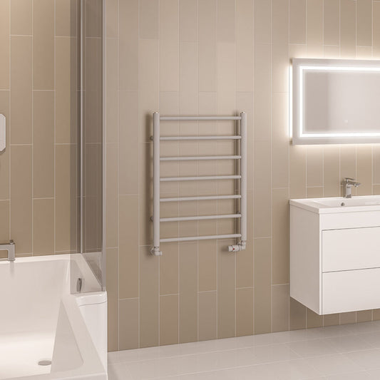 Eastbrook Tuscan Electric Round Straight Matt Grey Towel Rail 800mm x 600mm 89.1579-ELE