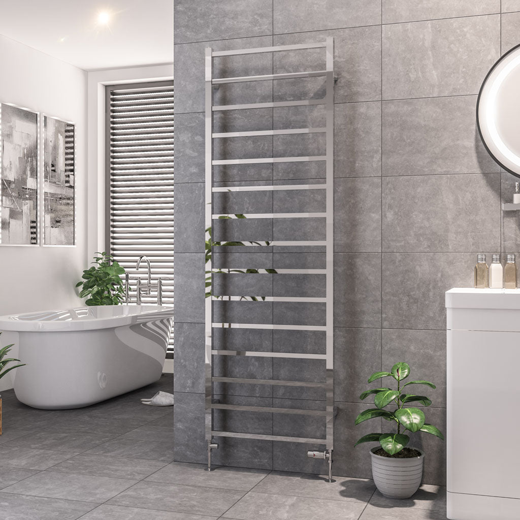 Eastbrook Tuscan Electric Square Chrome Towel Rail 1800mm x 600mm 89.1273-ELE